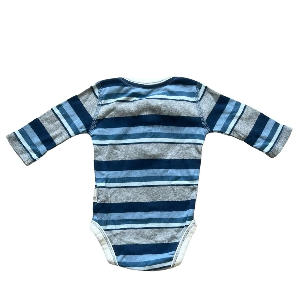 Burts Bees Baby Striped Henley Onesie | Newborn